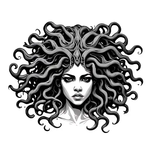 African American Medusa tattoo design idea