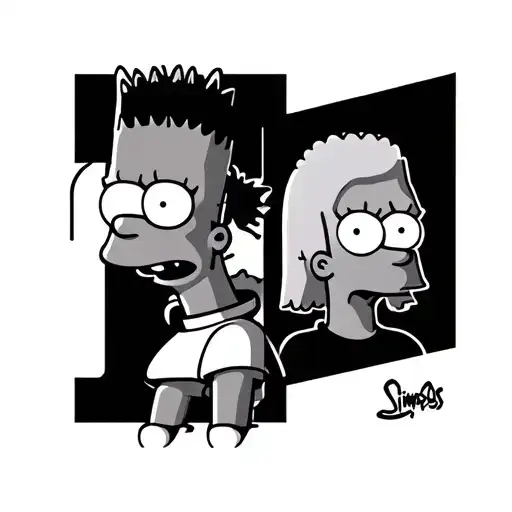 Bart, Lisa, and Maggie simpsons tattoo design idea