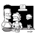 Bart, Lisa, and Maggie simpsons tattoo design idea