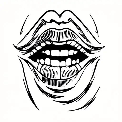 Adler form mouth tattoo design idea