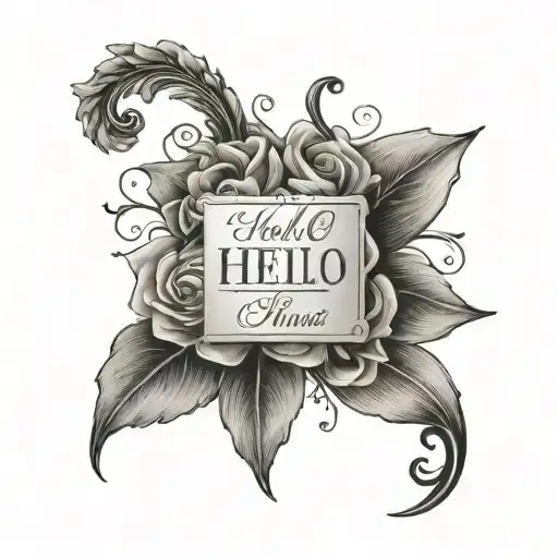 words saying hello three times  tattoo design idea