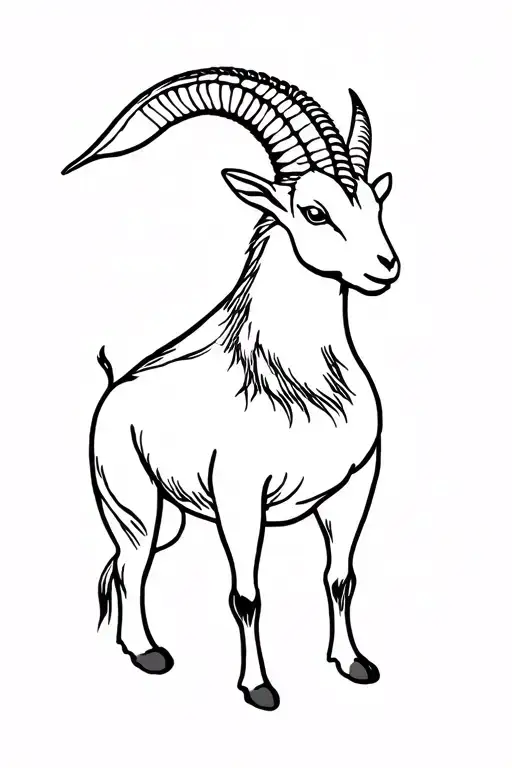 japanese sea goat standing tattoo design idea