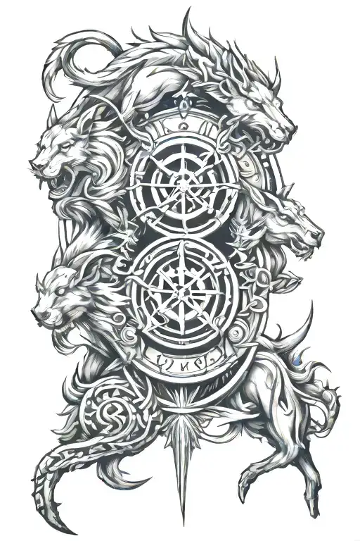Leo Capricorn Sagittarius formed tattoo design idea