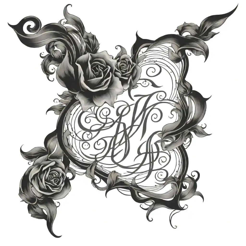 Tattoo of calligraphy minimalist black and white tattoo on human body,black ink ultra realistic minimalist tattoo,high quality body, perfectly drawn limbs, hyper realistic body, photo realistic, highly detailed ,realistic, photorealistic,  8k, high quality tattoo design idea