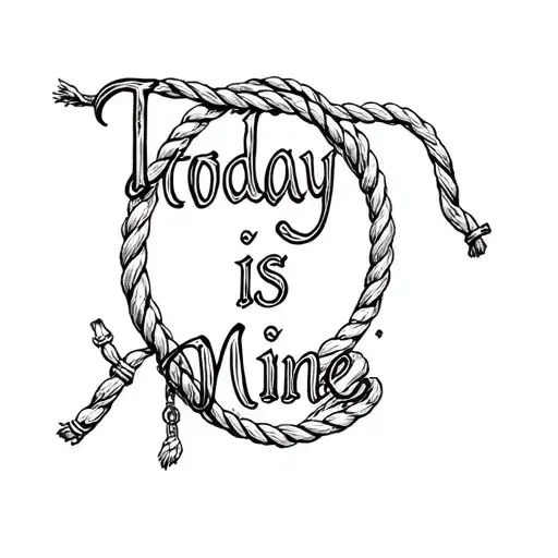 "today is mine" in a lasso western tattoo design idea