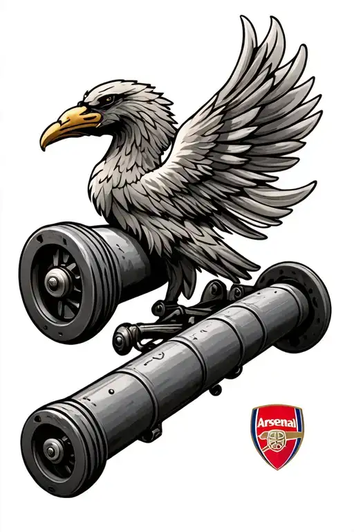 Arsenal FC cannon tattoo design idea