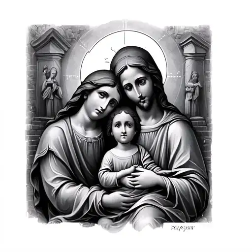 Holy Family tattoo design idea