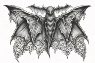 bat wing spread tattoo design idea