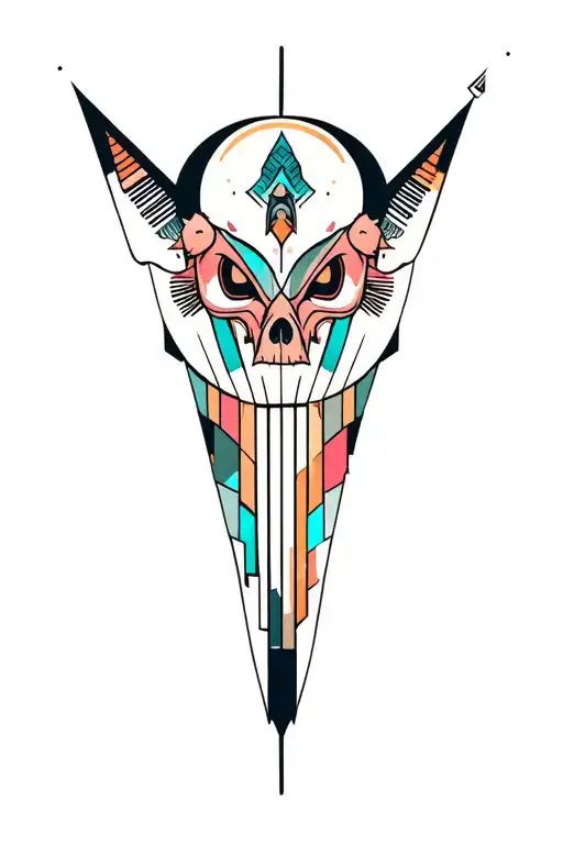 synthesizer cirquit geometric design under knee color tattoo design idea