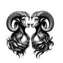 Aries and gemini tattoo design idea