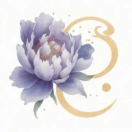 Peony free sign; astrological sign fish; constellation fish; number 9; number 10; put M tattoo design idea