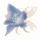 Peony free sign; astrological sign fish; constellation fish; number 9; number 10; put M tattoo design idea