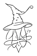 Witchy line art tattoo design idea