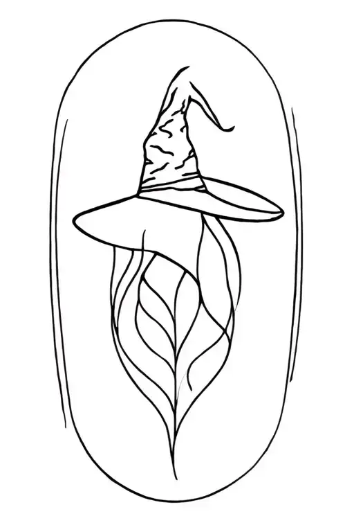 Witchy line art tattoo design idea
