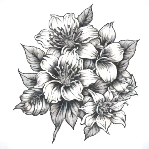 august March July birth flower tattoo design idea