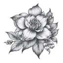 august March July birth flower tattoo design idea