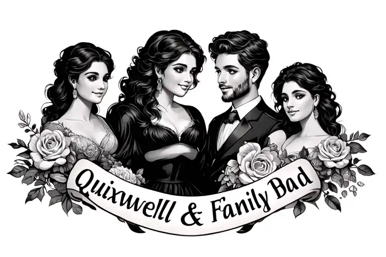 last name tattoo design maxwell and family first mum dad Quincy Brieya corbyn baudyn tattoo design idea