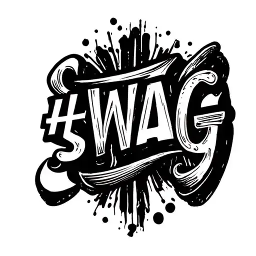 "#Swag" #swag inscription on a white background stretched tattoo design idea