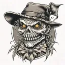 scarecrow with a baseball cap on tattoo design idea