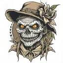 scarecrow with a baseball cap on tattoo design idea