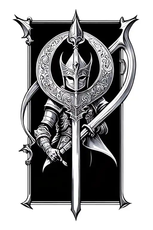 word  Knight written in Roman numoral tattoo design idea