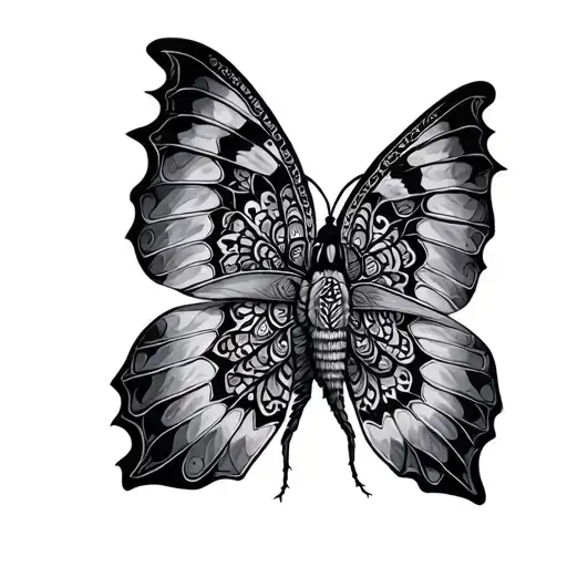 Mandala Moth tattoo design idea