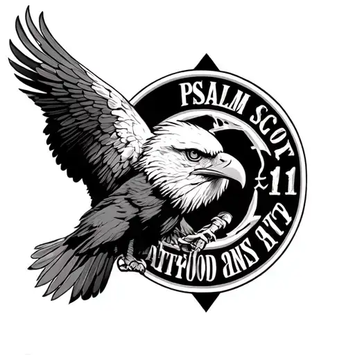 deals with being an eagle scout and a firefighter and has psalm 91 in it tattoo design idea