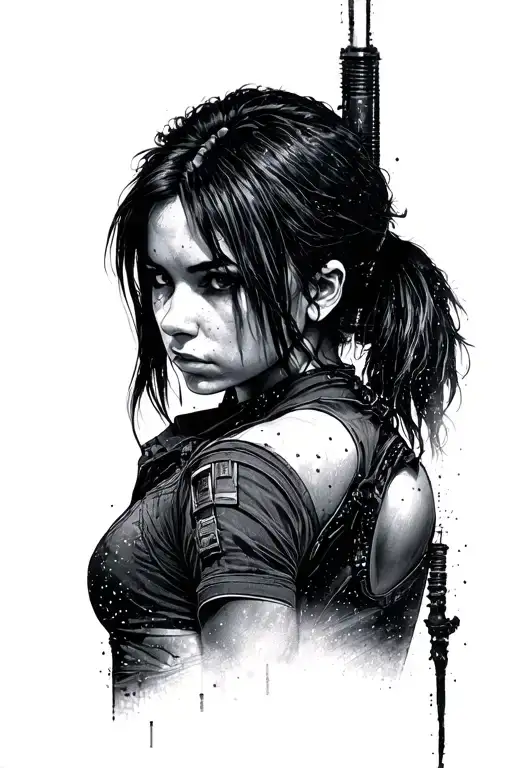 Jill Valentine from Resident Evil, Alloy from Horizen, Ellie from Last of us tattoo design idea