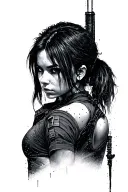 Jill Valentine from Resident Evil, Alloy from Horizen, Ellie from Last of us tattoo design idea