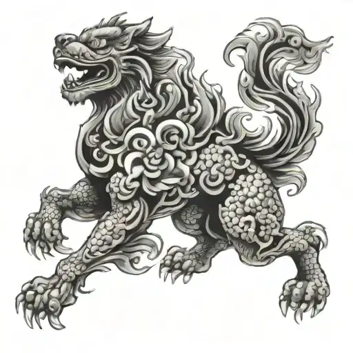 Japanese Foo Dog tattoo design idea