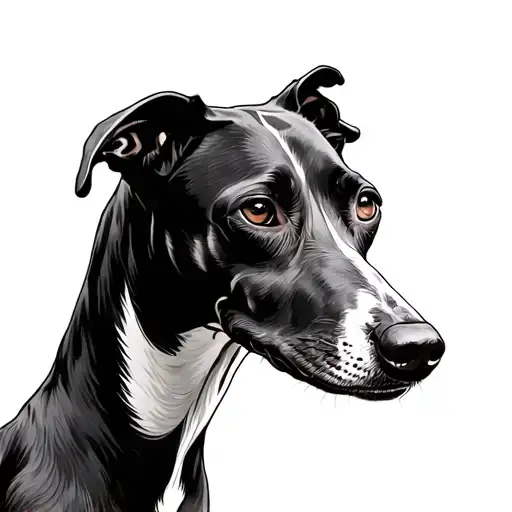 whippet dog tattoo design idea