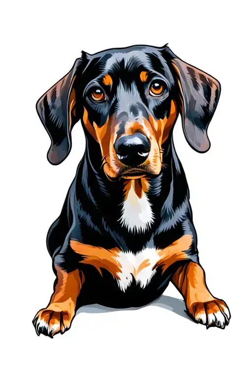 black and tan coonhound tattoo design idea