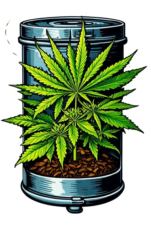 cannabis plants in case tattoo design idea