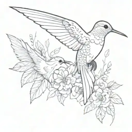 hummingbird and dove dainty tattoo minimal tattoo design tattoo design idea