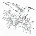 hummingbird and dove dainty tattoo minimal tattoo design tattoo design idea