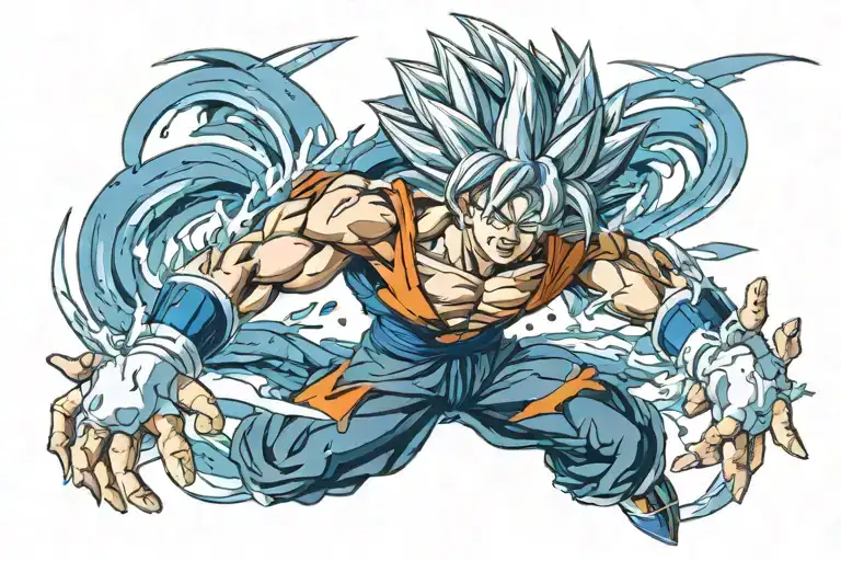 dragon ball goku ultra instinct tattoo design idea
