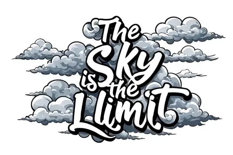 "The Sky is the Limit " Clouds surround tattoo design idea