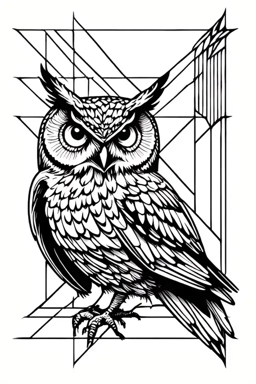 Owl and Hercule tattoo design idea