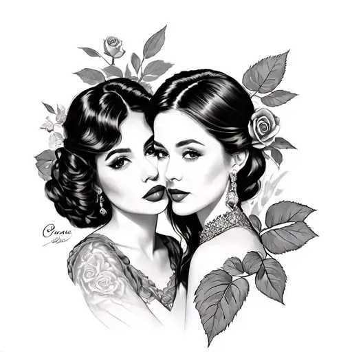 Doris Eason and Mae Lee White in a rose  tattoo design idea