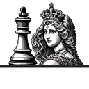 Queen Chess Piece tattoo design idea