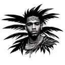 Create a shoulder piece including symbolism of my hometown: broward county florida, my favorite artist: xxtentacion  tattoo design idea