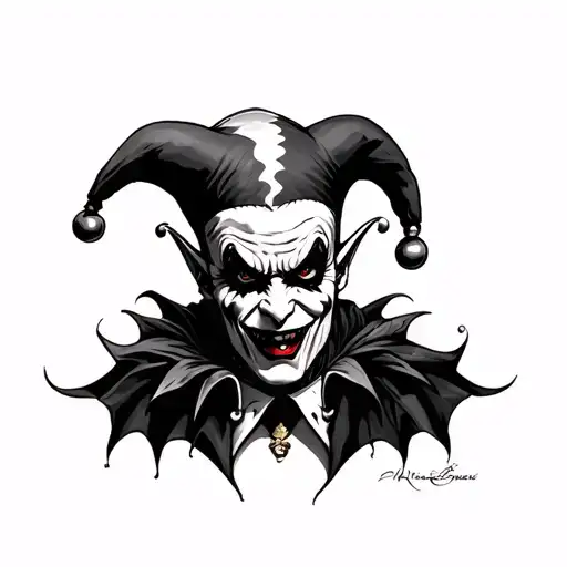 Evil Jester tattoo design idea