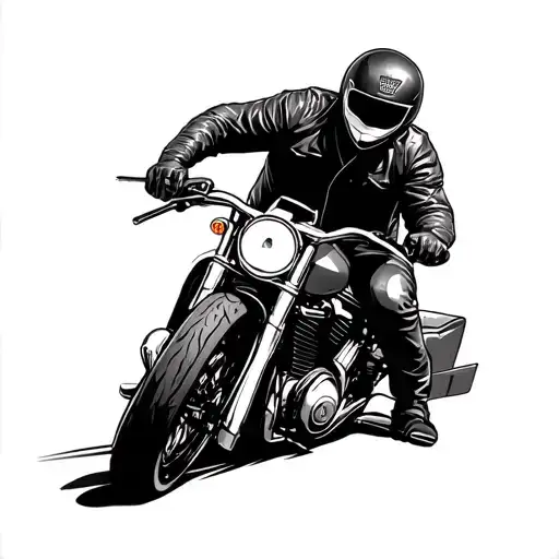 Biker Harley Davidson motorcycle riding tattoo design idea