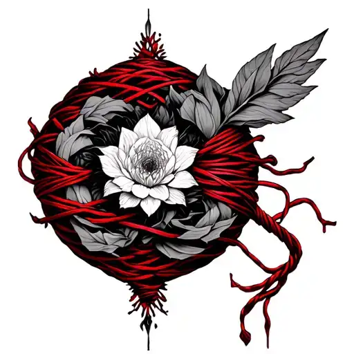 Red String Of Fate tattoo design idea