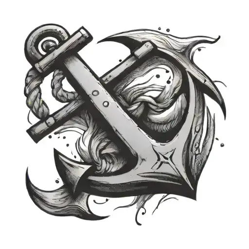 Anchor Black sparkle tattoo design idea