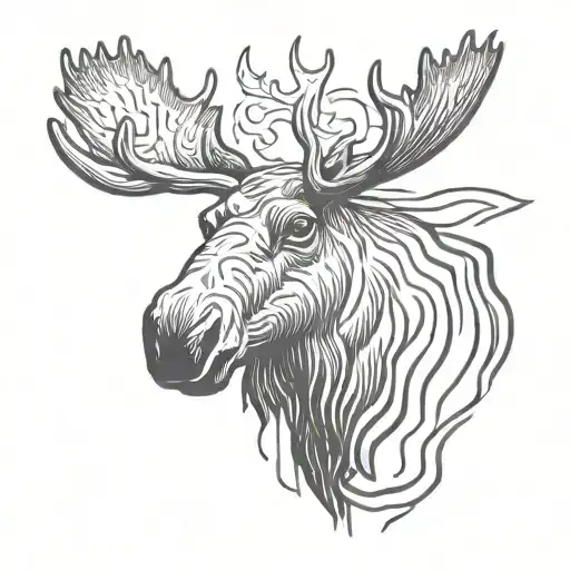 moose head tattoo design idea
