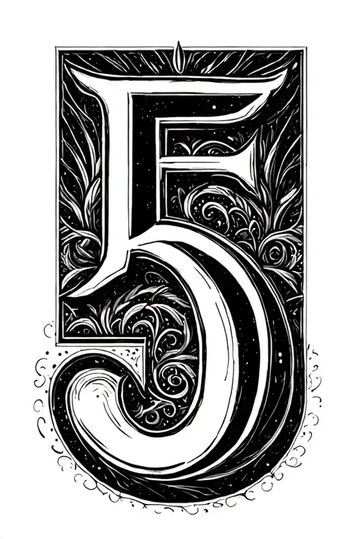 Roman Numeral 5 tattoo design idea