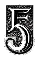 Roman Numeral 5 tattoo design idea