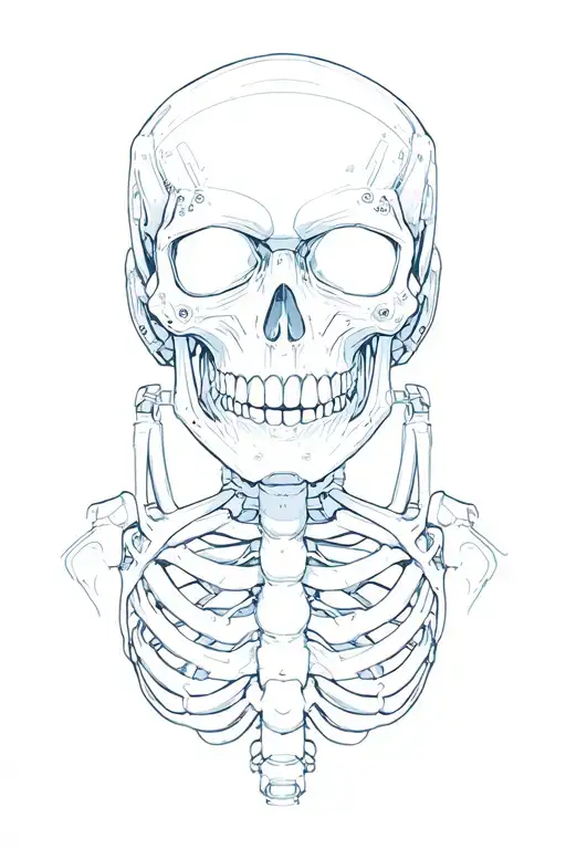 im thinking more like a combination with a old school skeleton, and distophian future cyberware,  tattoo design idea