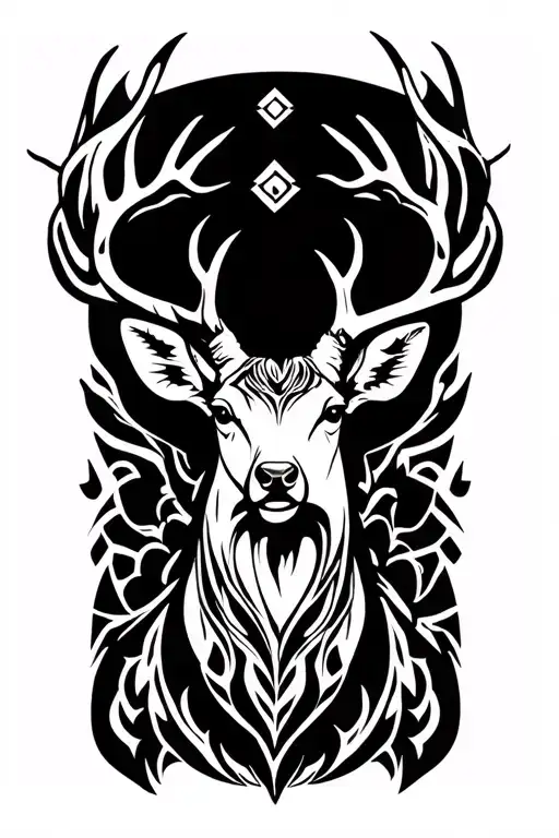 Deer tattoo design idea